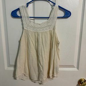 Madewell - Cream Flowy Tank w/ Bow on back